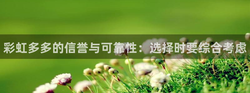 7790必发集团kgame：彩虹多多的信誉与可靠性：选择时要综合考虑